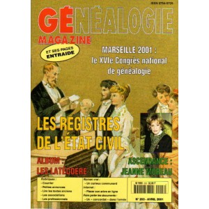 G&eacute;n&eacute;alogie Magazine n&deg; 203 - avril 2001