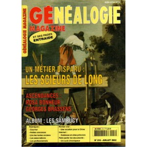 G&eacute;n&eacute;alogie magazine n&deg; 216 - juillet 2002