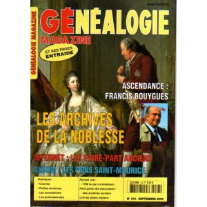 G&eacute;n&eacute;alogie magazine n&deg; 218 - septembre 2002