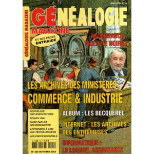 G&eacute;n&eacute;alogie Magazine n&deg; 230 - octobre 2003