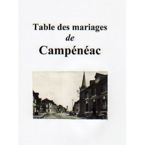Table des mariages de Camp&eacute;n&eacute;ac