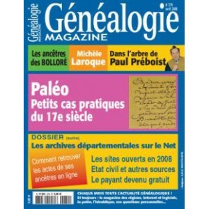 G&eacute;n&eacute;alogie Magazine N&deg; 279 - Avril 2008