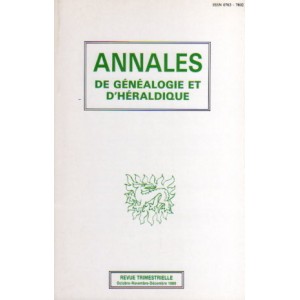 Annales de G&eacute;n&eacute;alogie et d'H&eacute;raldique N&deg; 8