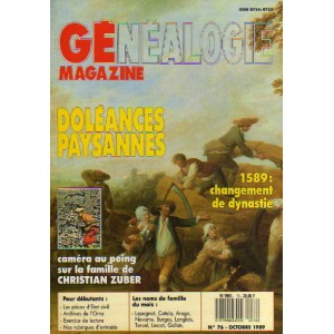 G&eacute;n&eacute;alogie Magazine n&deg; 076 &ndash; octobre 1989