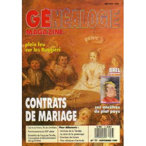 G&eacute;n&eacute;alogie Magazine n&deg; 077 &ndash; novembre 1989