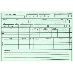 Fiches de s&eacute;pultures