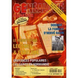 G&eacute;n&eacute;alogie Magazine n&deg; 152 &ndash; septembre 1996