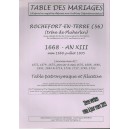 Rochefort en Terre (56) Tables de mariages de 1668 &agrave; 1805