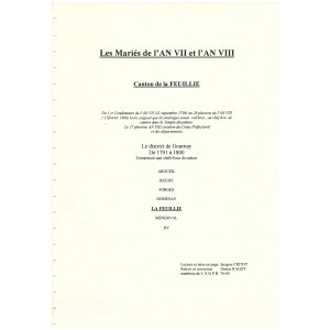 Les Mari&eacute;s de l'AN VII et l'AN VIII - Canton de la Feuillie