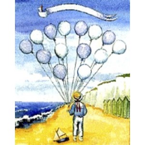 Arbre ballons mod&egrave;le gar&ccedil;on : paysage de plage